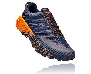 Hoka One One Speedgoat 4 Mens Trail Running Shoes Black Iris/Bright Marigold | AU-3785624